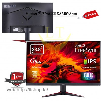 LED Acer Nitro Gaming  23.8"VG240Ybmiix (IPS Panel) 75Hz    
